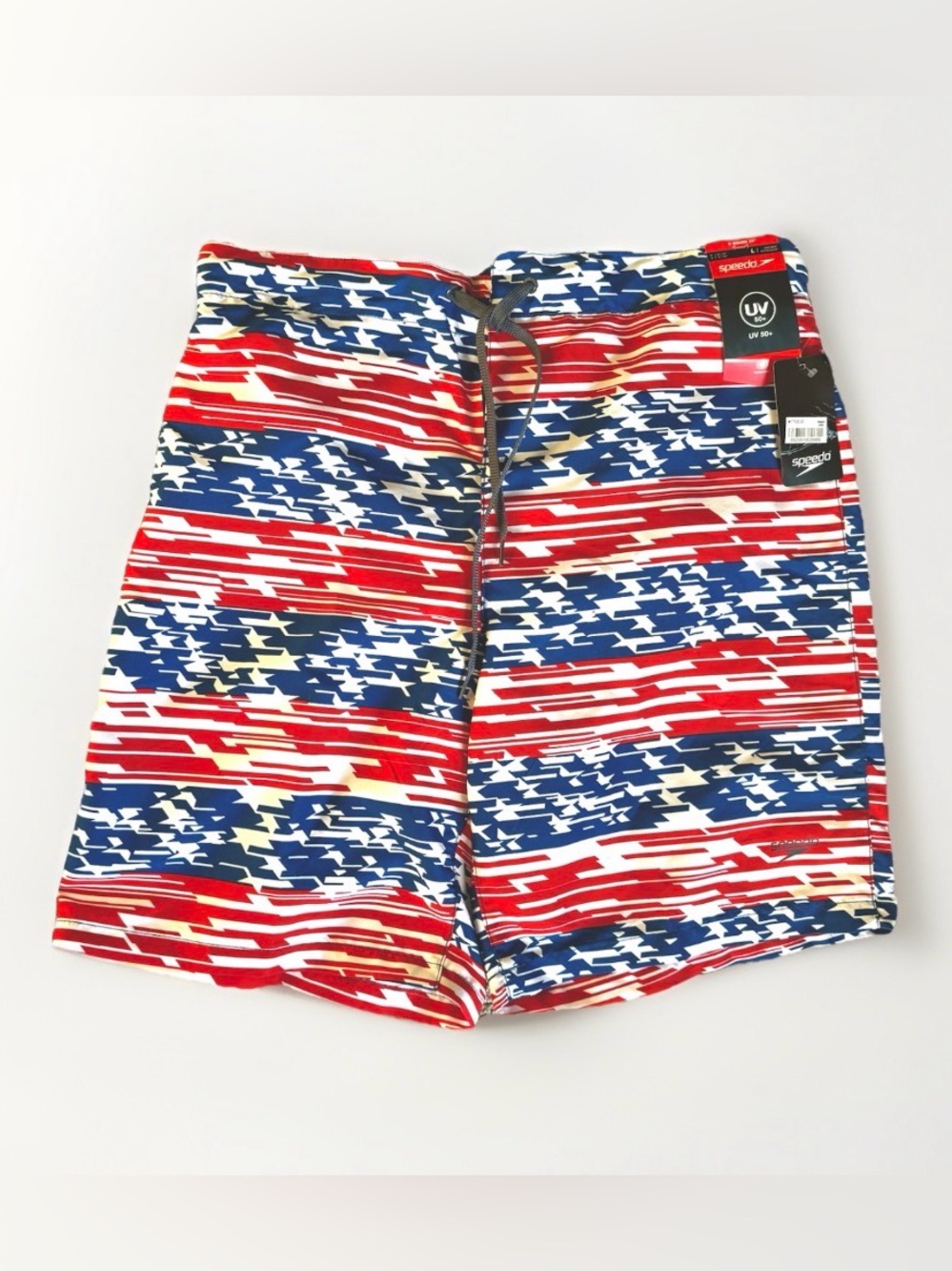 NWT Speedo Patriotic American Flag Swim Trunks
